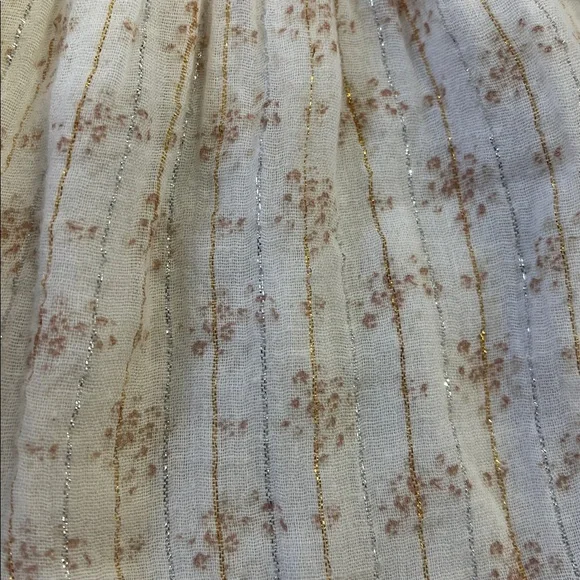 Louise Louise metallic stripe tassel fit and flare flutter sleeve dress size 6 - Picture 2 of 9